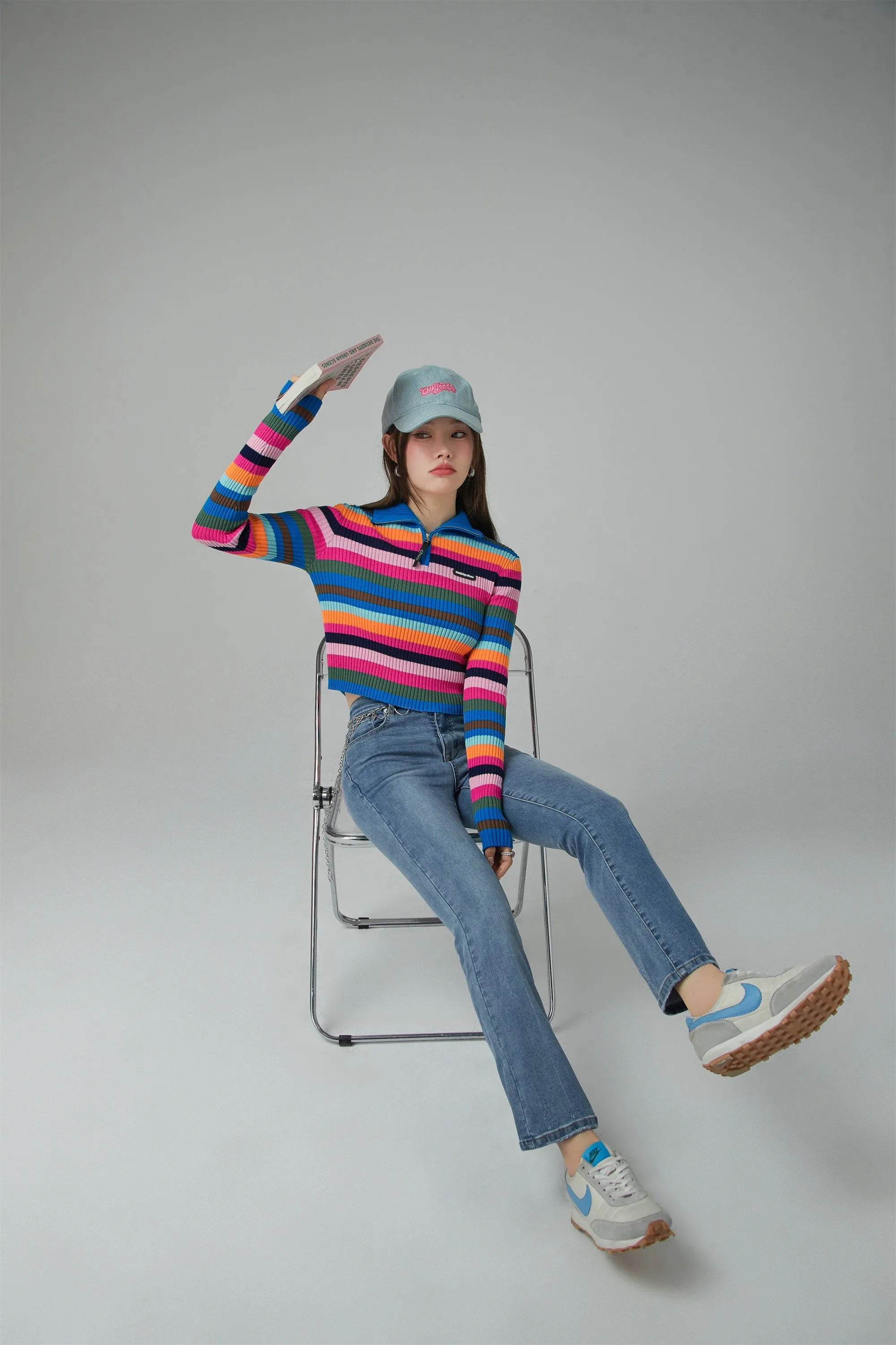 A Dose Of Happiness Rainbow Stripe Knit Top