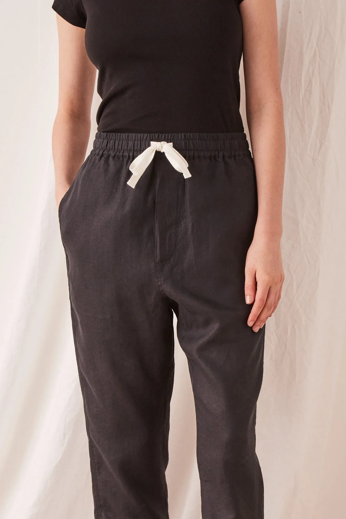 Anya Linen Pant - Black