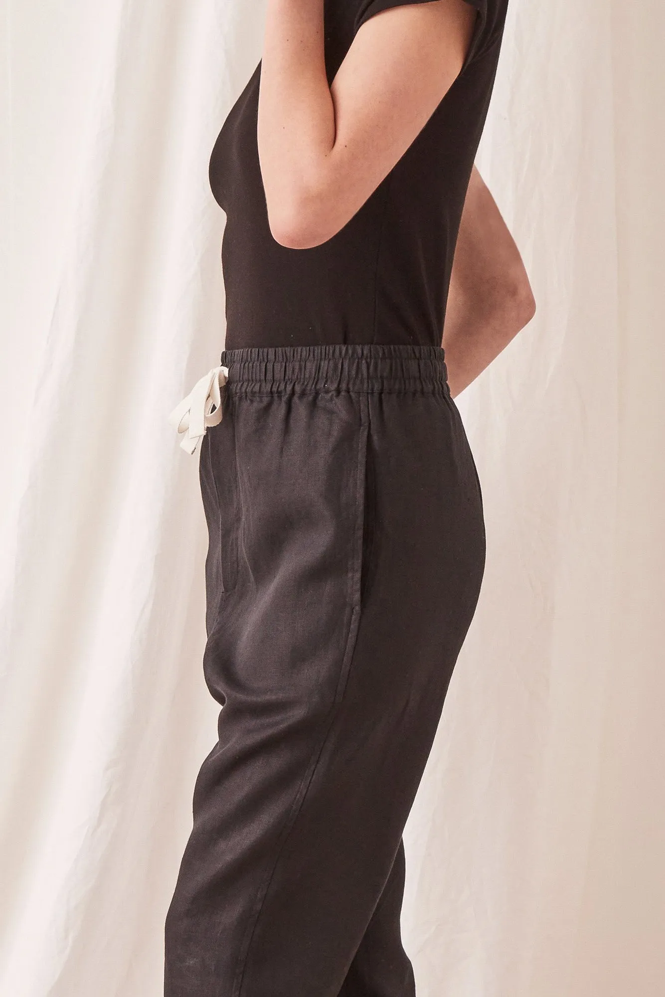 Anya Linen Pant - Black