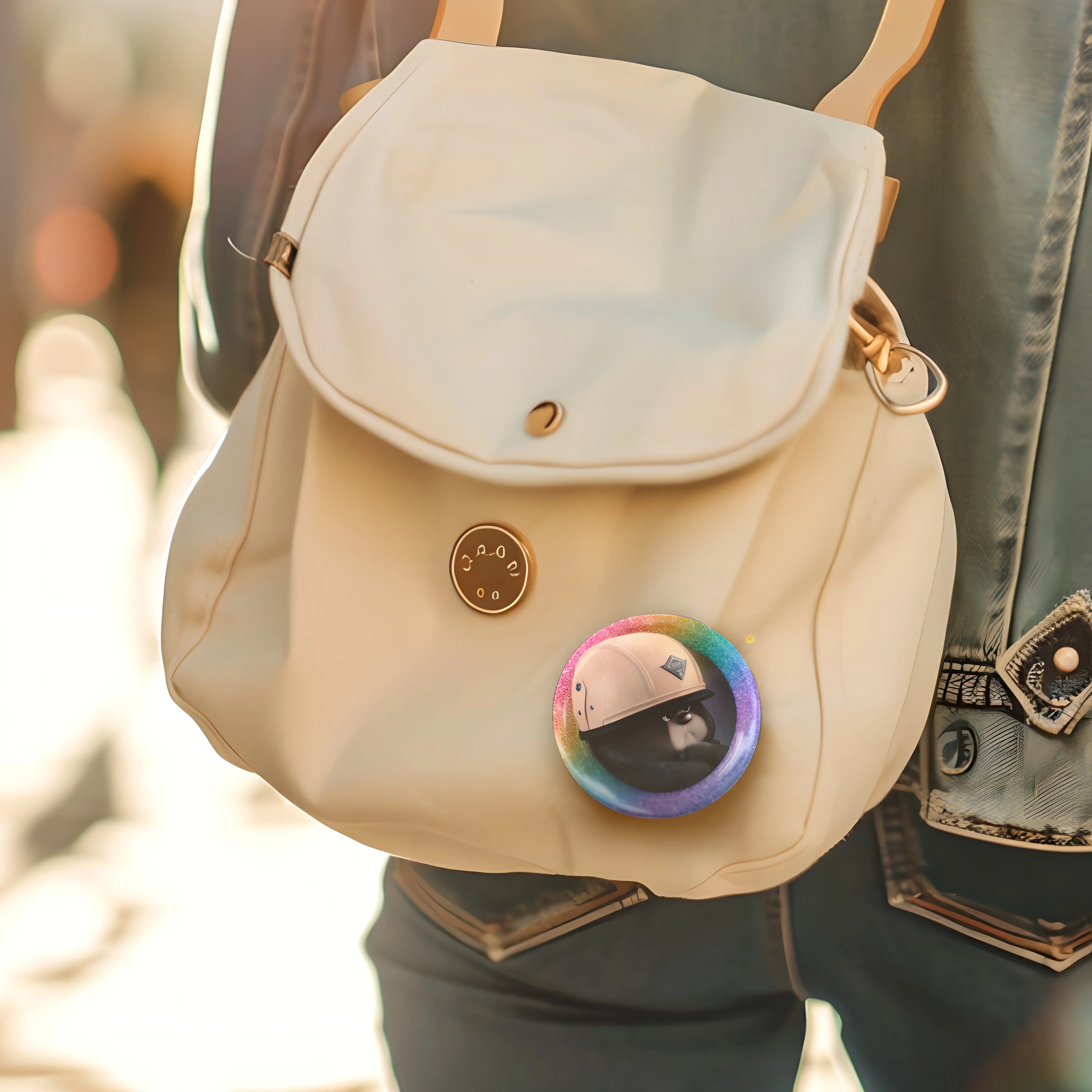 Bamboo Panda & Dundun Bear Button Badge Pins