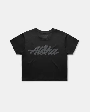 BOLD ALOHA Black Crop Top