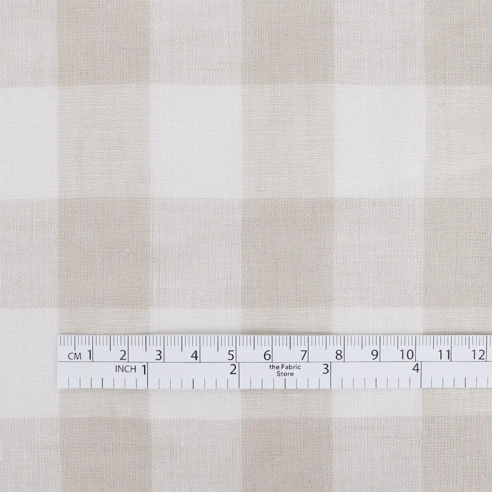 Bold Gingham Linen - Bone