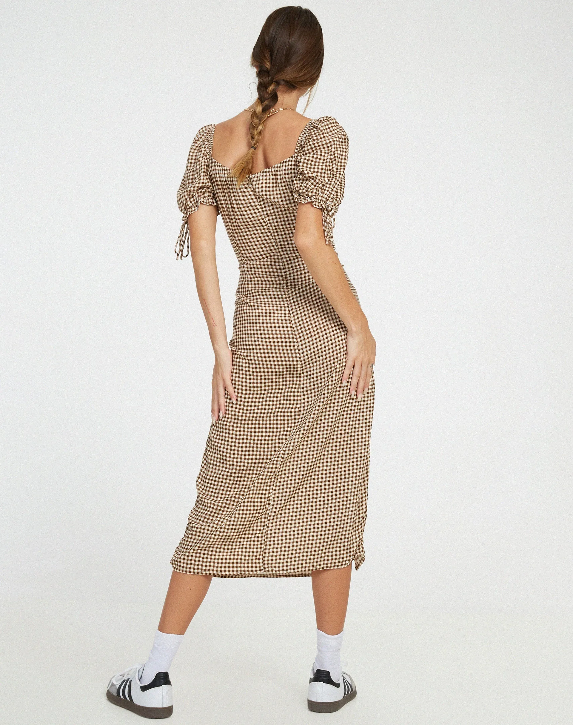 Cello Midi Dress in Mini Gingham