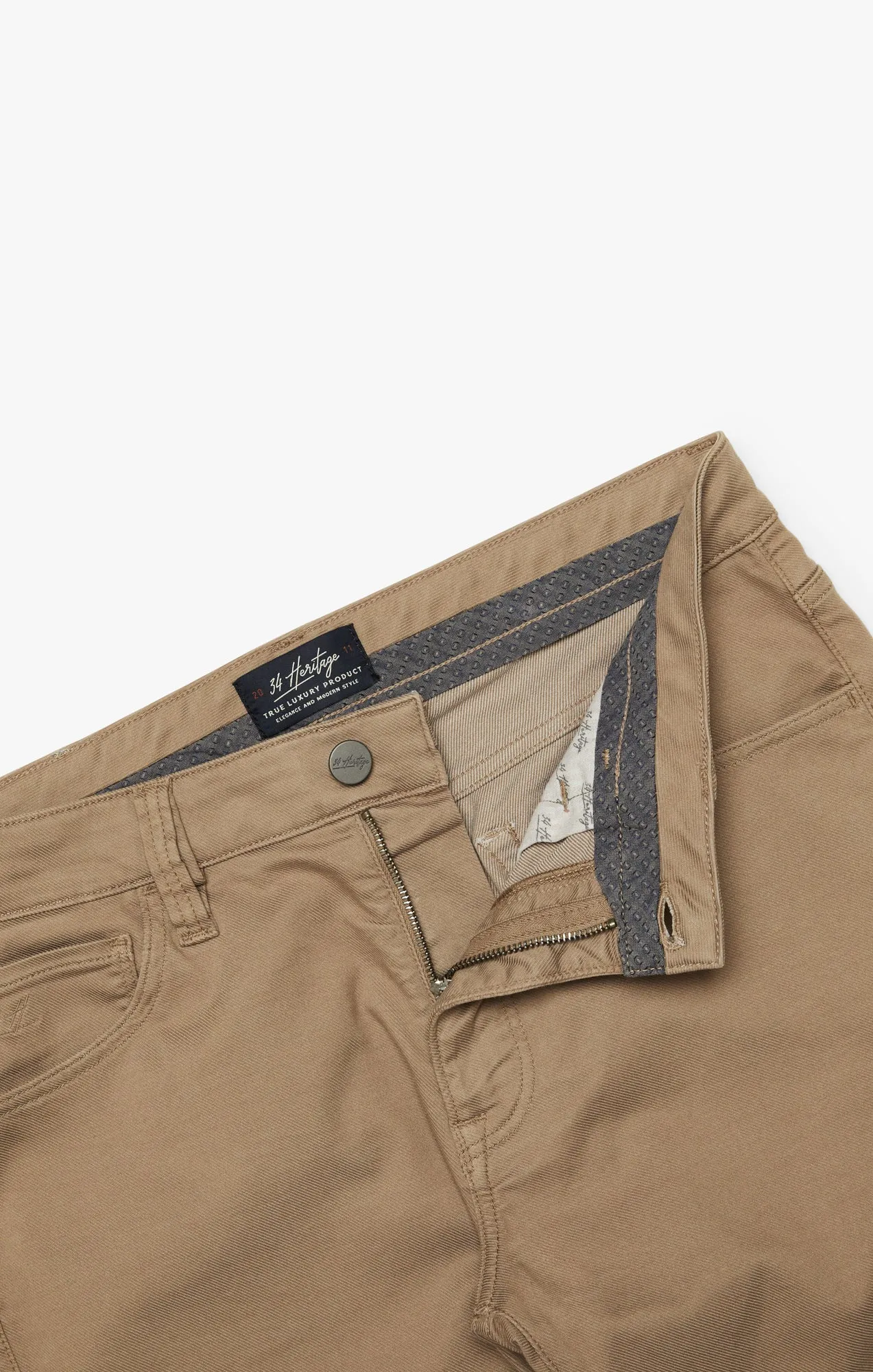 Charisma Relaxed Straight Pants In Khaki Summer Coolmax