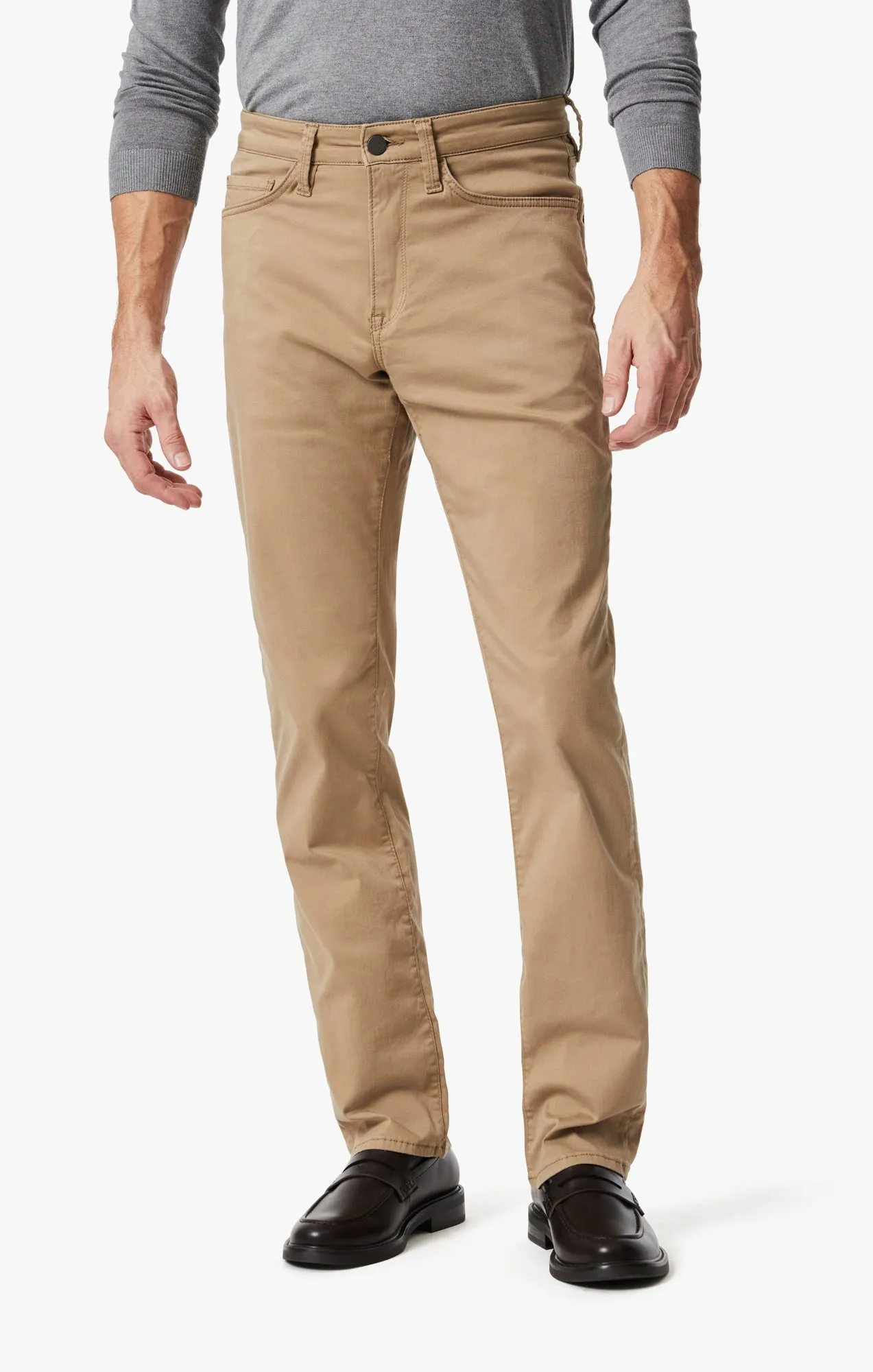 Charisma Relaxed Straight Pants In Khaki Twill