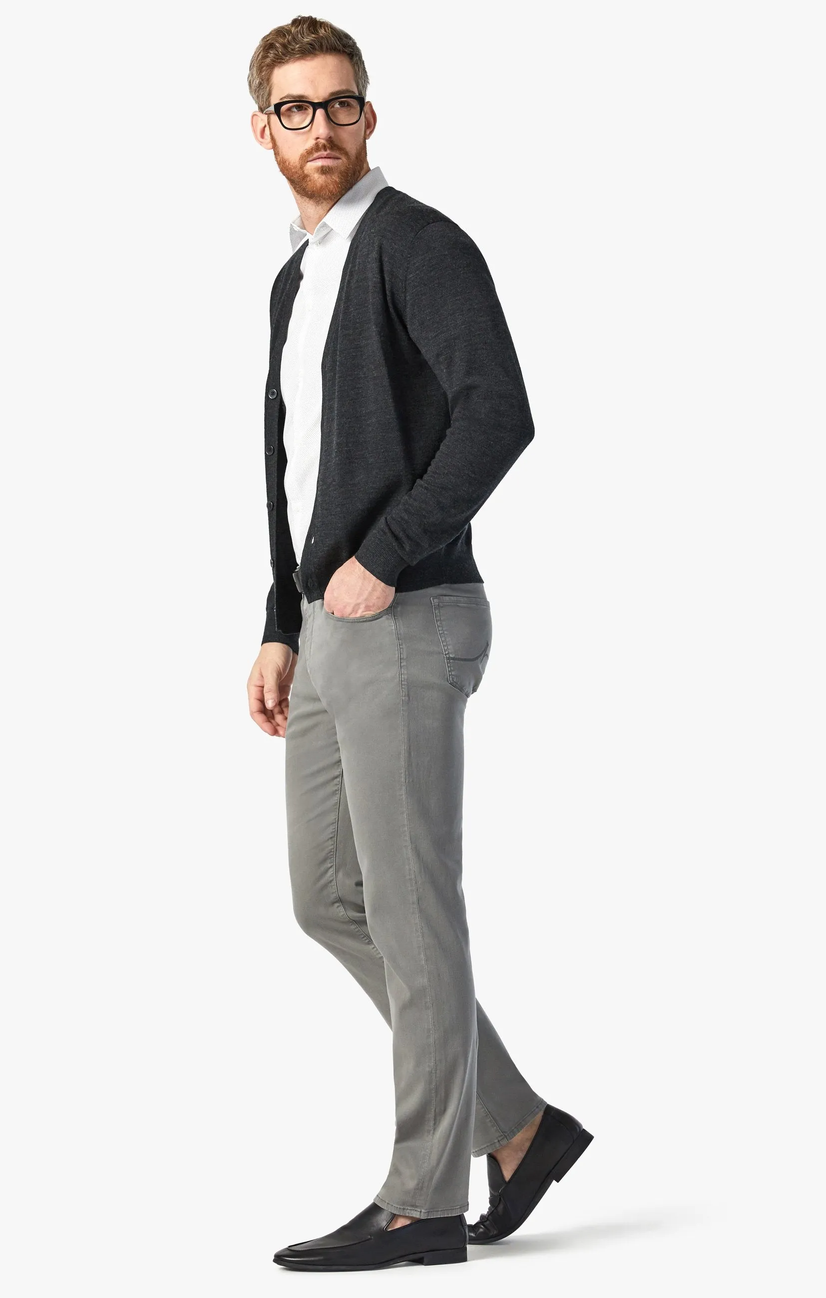 Charisma Relaxed Straight Pants In Pewter Twill