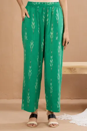 comfort fit pants - green ikat pants