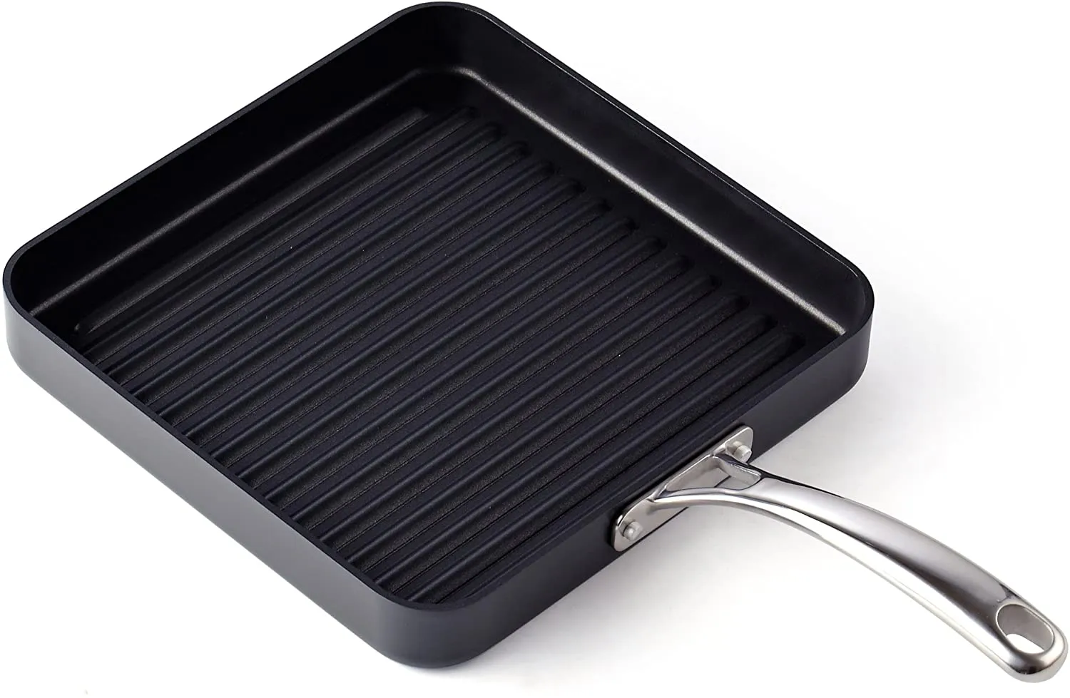 Cooks Standard Nonstick Square Grill Pan 11 x 11-Inch, Hard Anodized Grilling Skillet Pan Cookware for Camping, Home Use