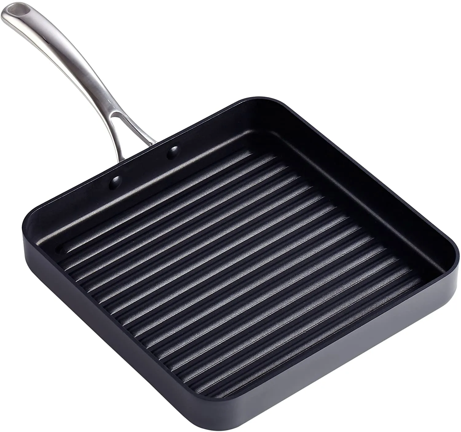 Cooks Standard Nonstick Square Grill Pan 11 x 11-Inch, Hard Anodized Grilling Skillet Pan Cookware for Camping, Home Use