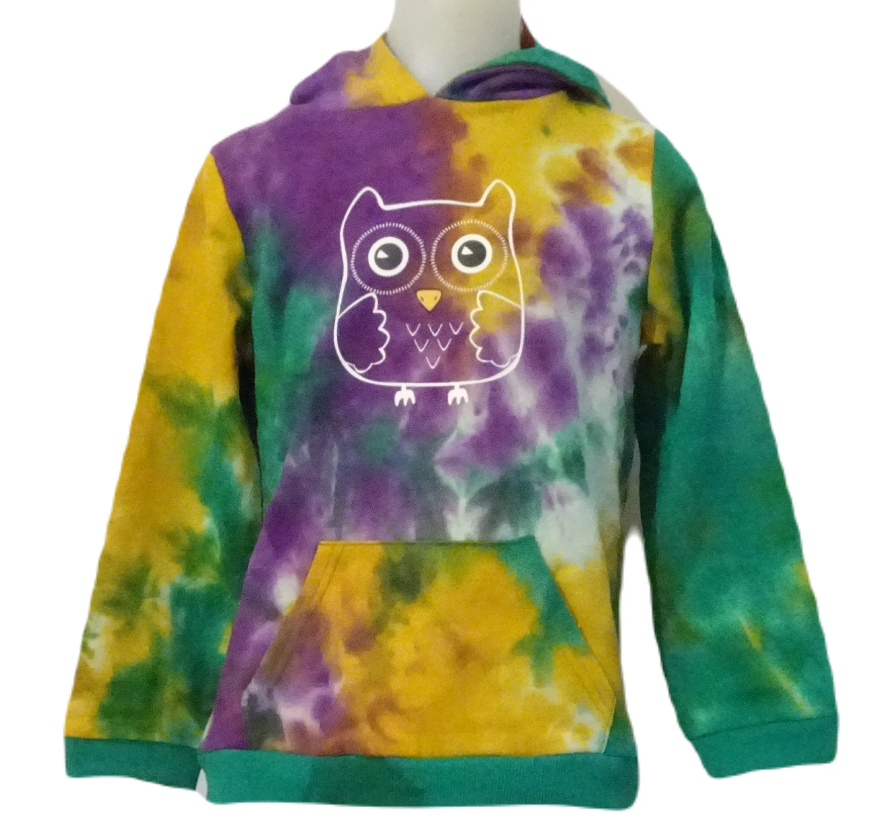 Cotton tie-dye Owl hoodie