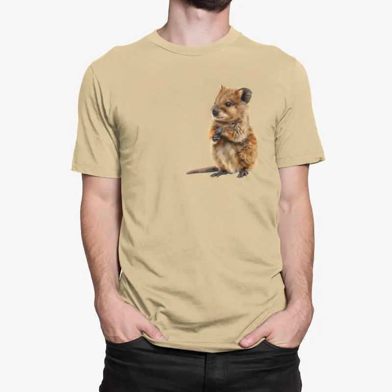 Cuddly Quokka Left Chest Print Adults T-Shirt (Various Colours)