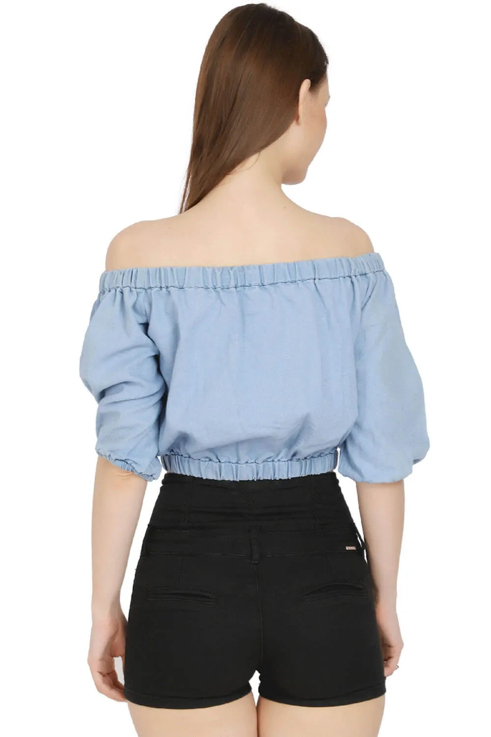 Denim Diva Off-Shoulder Top