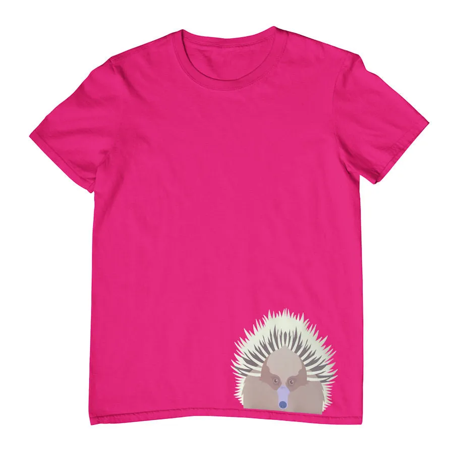 Echidna Face Hem Print Childrens T-Shirt (Various Colours)