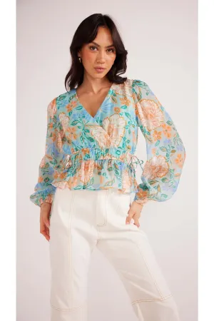 Evelyn Wrap Blouse | Mint/Multi