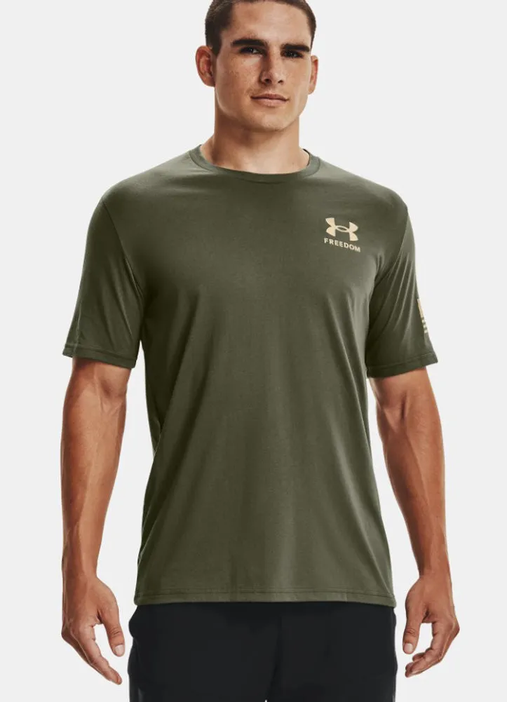 Freedom Flag Tee in Marine green/ Sand by Under Armour