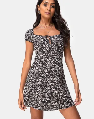 Gaval Mini Dress in Wild Tulip Black