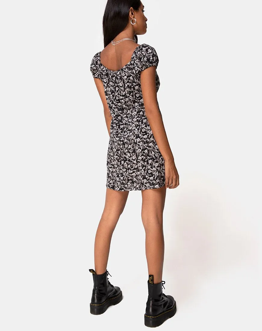 Gaval Mini Dress in Wild Tulip Black