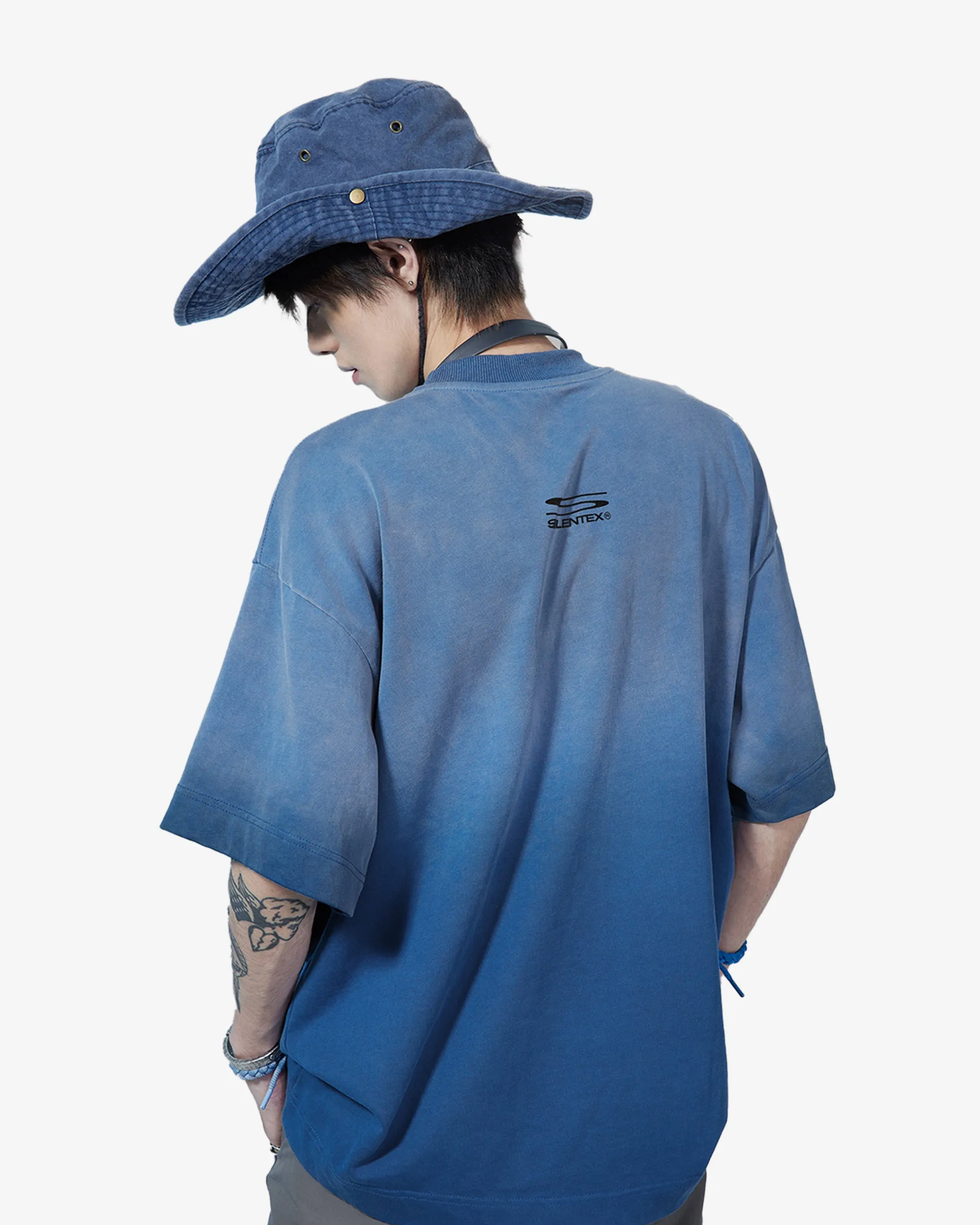 Gradient Washed Printed Oversized T-shirt