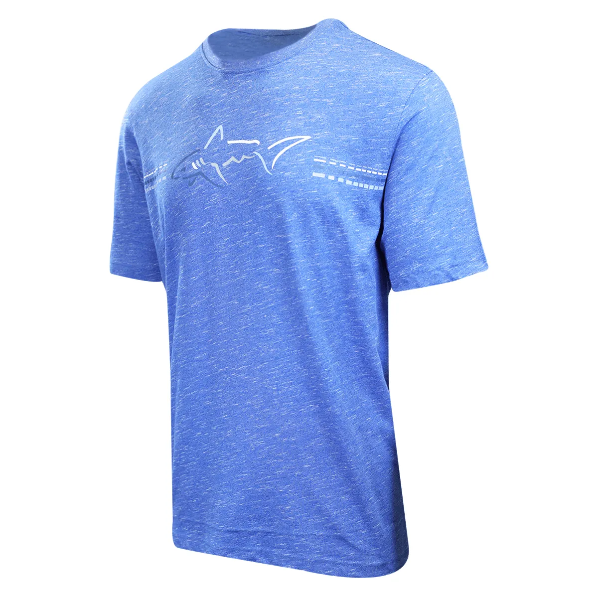 Greg Norman Men's Heather Sea Blue Big Logo S/S T-Shirt (S02)