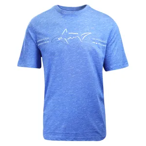 Greg Norman Men's Heather Sea Blue Big Logo S/S T-Shirt (S02)