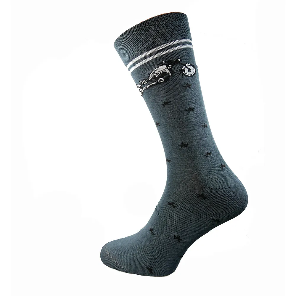 Grey Easy Rider Bamboo Socks