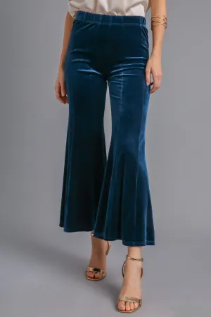 High Rise Elastic Waist Flare Pants