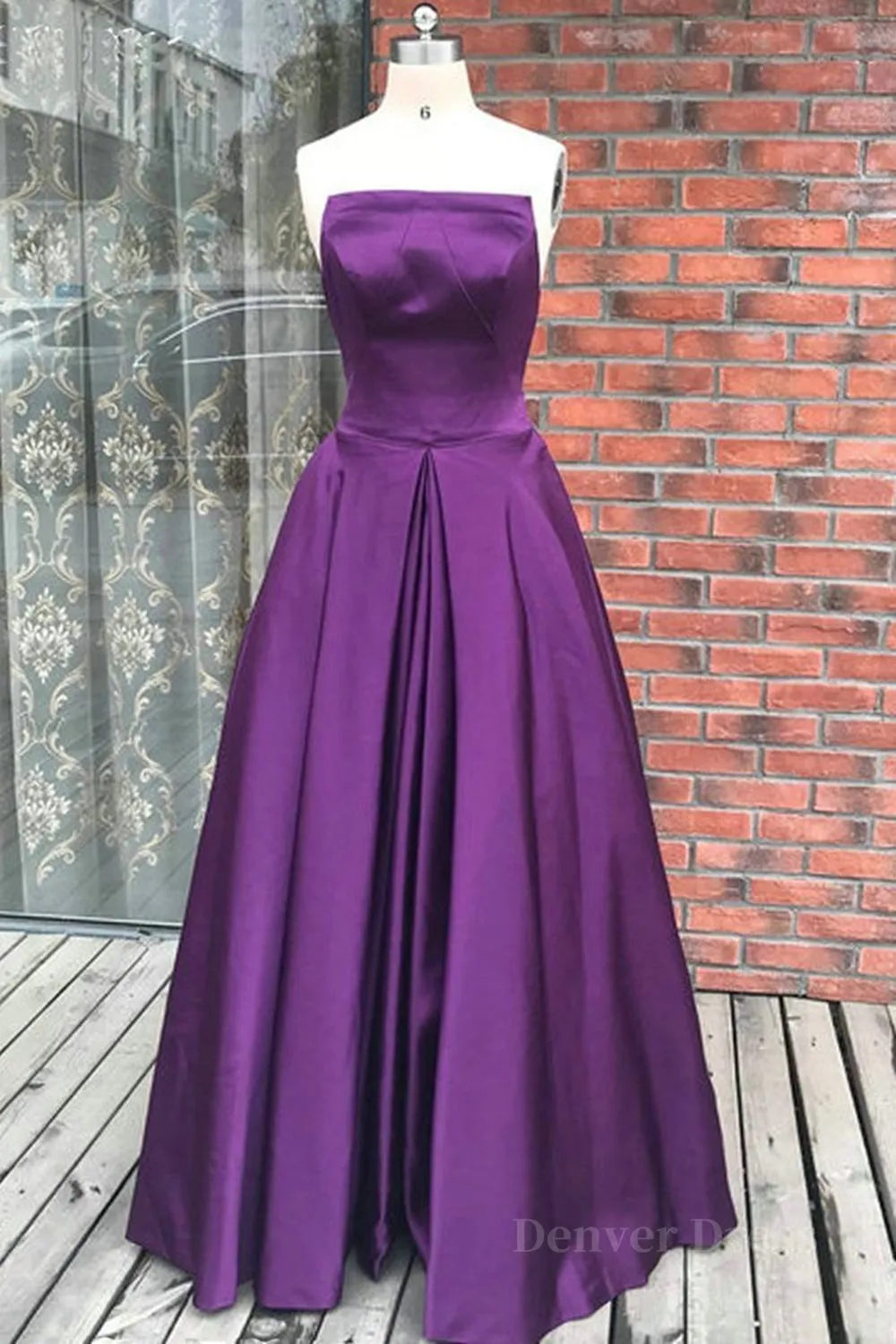 kamahe Simple Backless Purple Satin Long Prom Dresses, Backless Purple Formal Dresses, Purple Evening Dresses