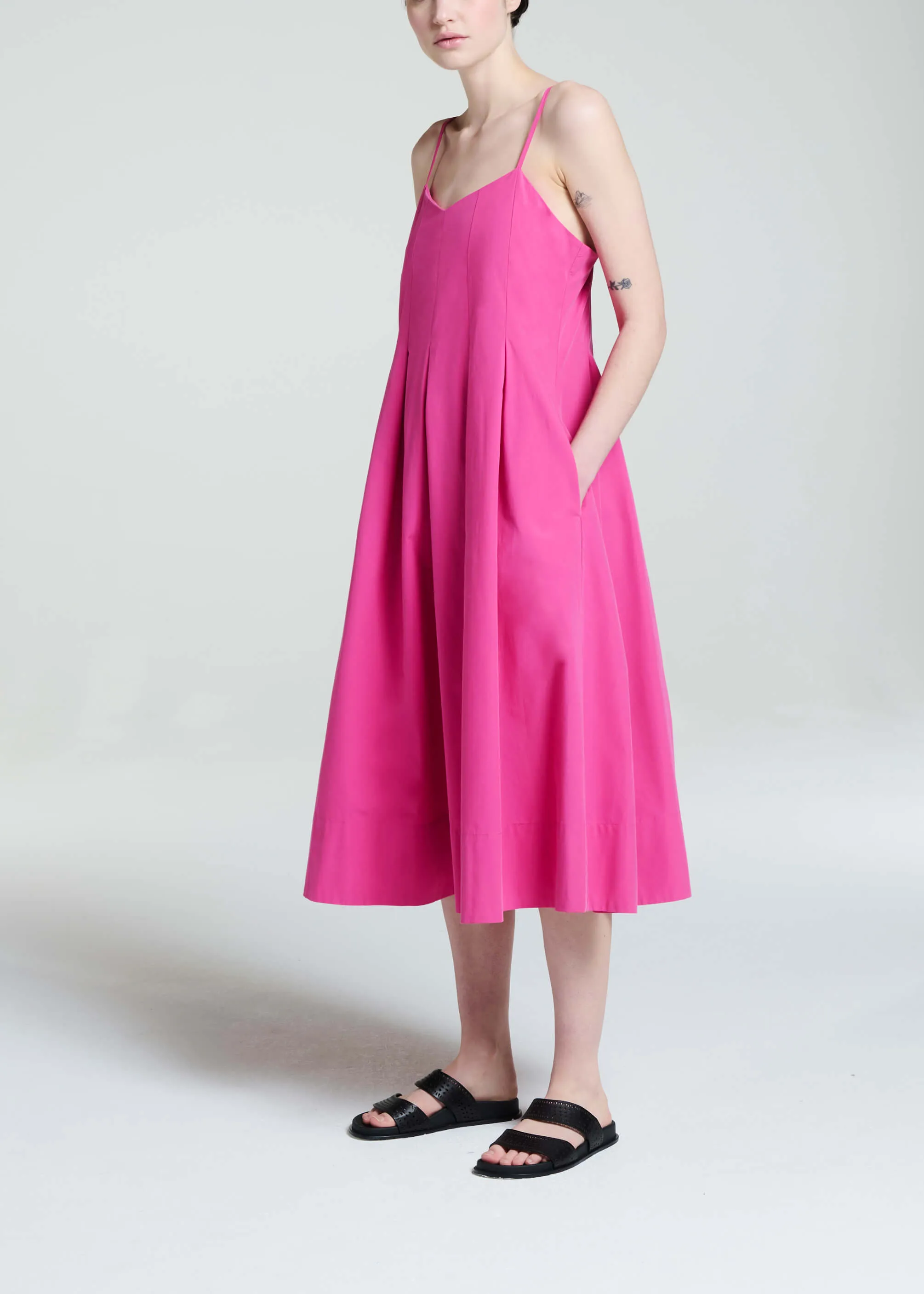 Kate Dress Cerise Cotton Poplin