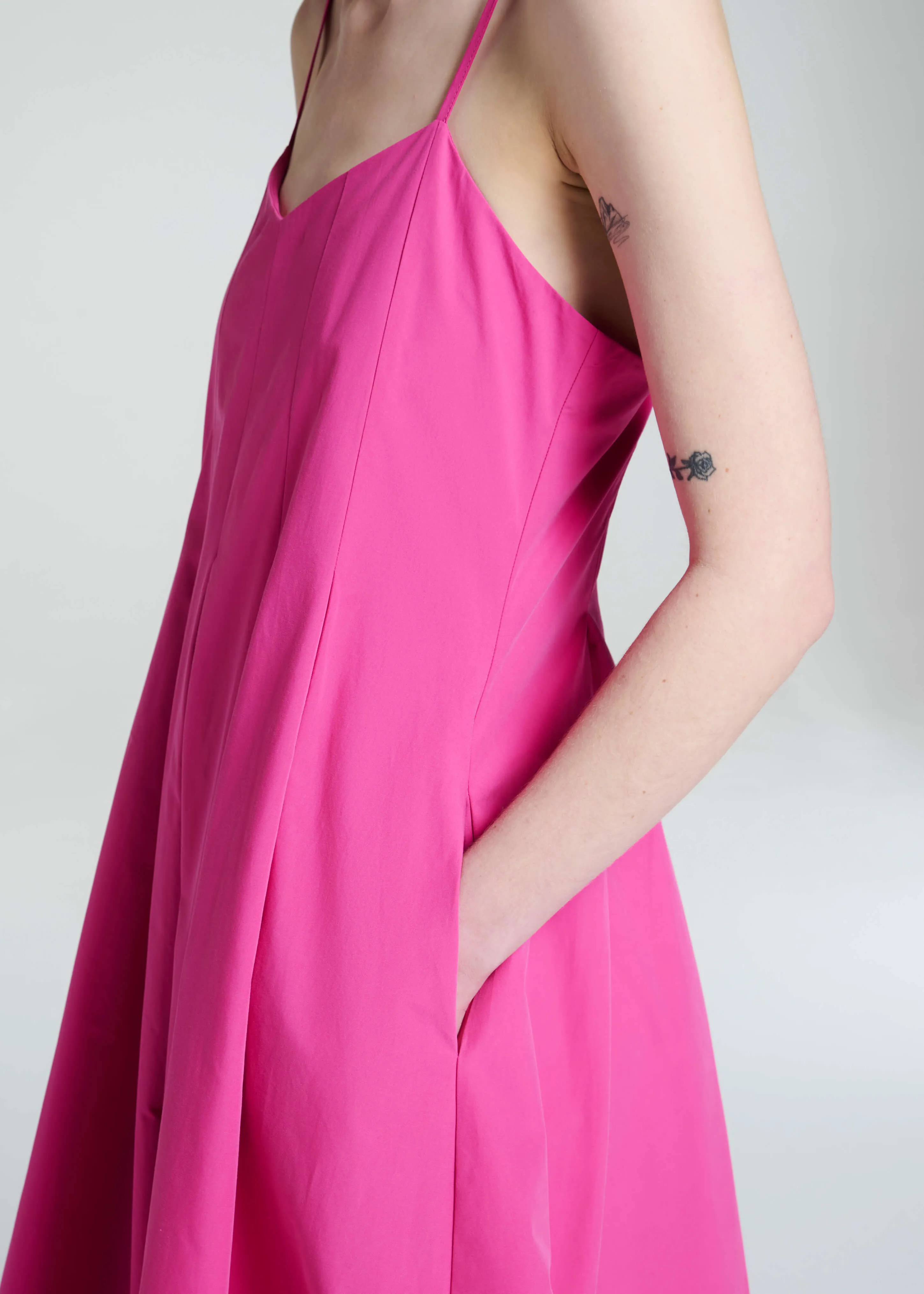 Kate Dress Cerise Cotton Poplin