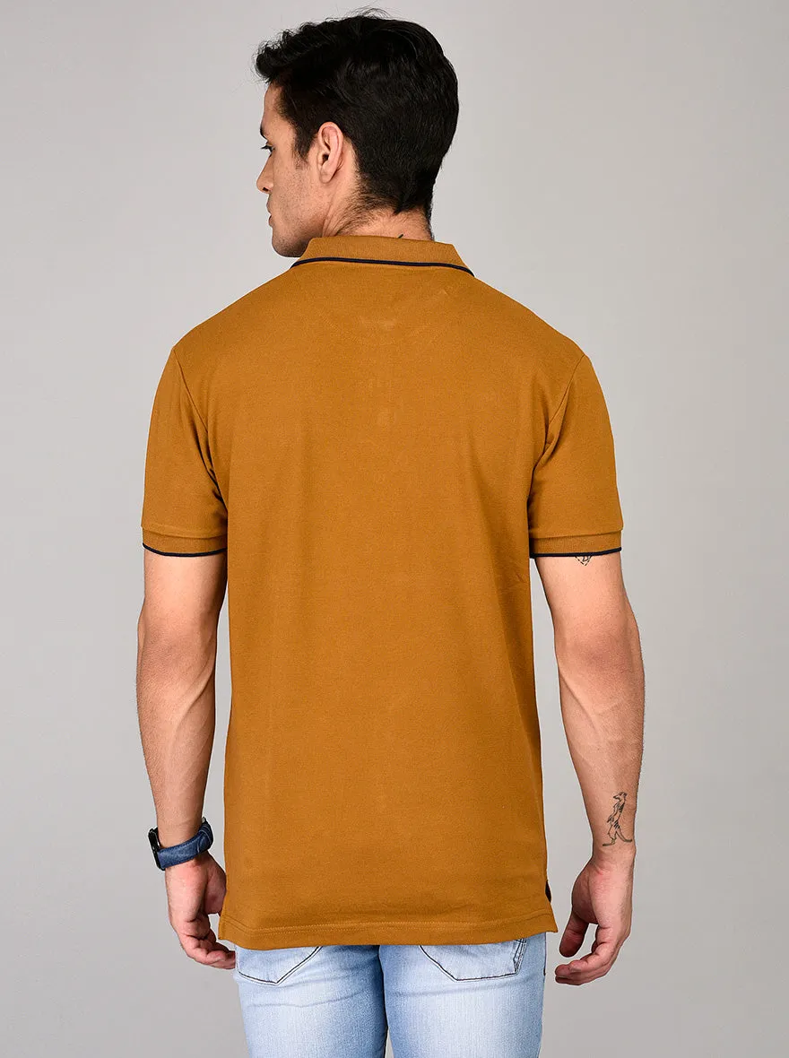 Khaki Slim Fit Polo T-shirt | Greenfibre