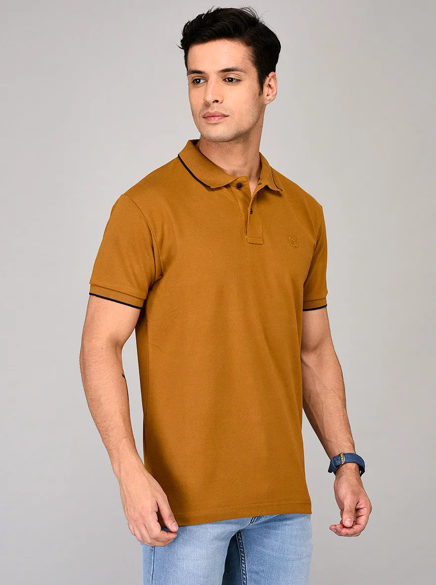 Khaki Slim Fit Polo T-shirt | Greenfibre