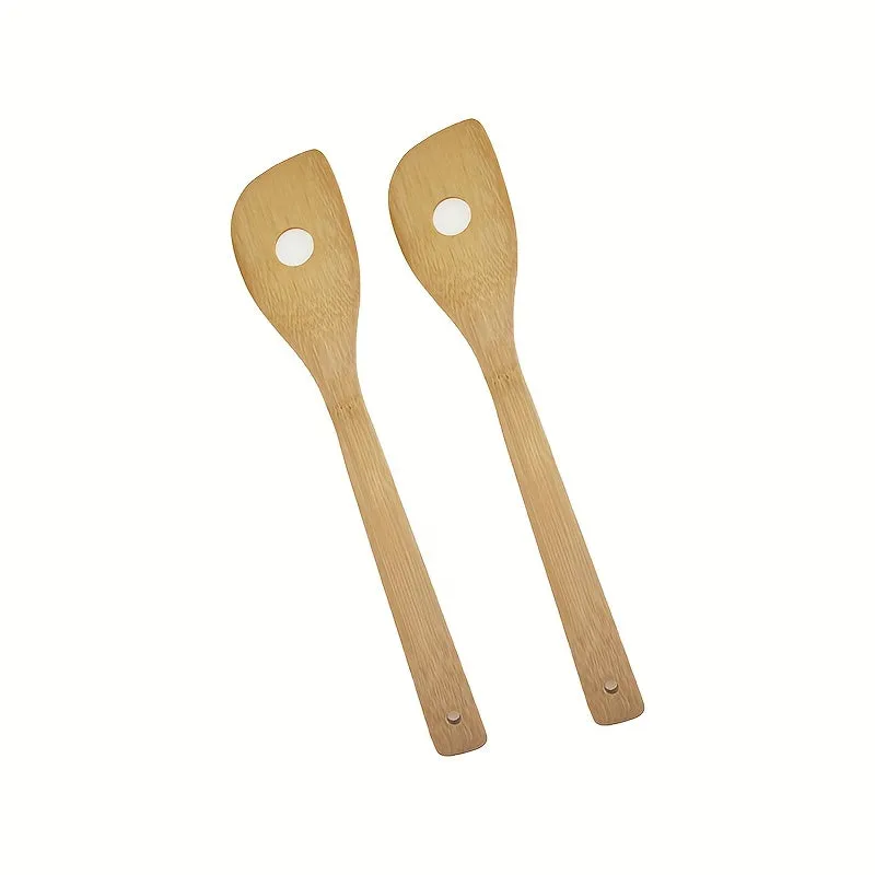 kkboxly 2pcs, Wooden Bamboo Utensils, Wooden Cooking Spatula Cooking Shovel Bamboo Spatula Cooking Stirring Spatula Salad Bamboo Shovel Kitchen Accessaries Kitchen Supplies