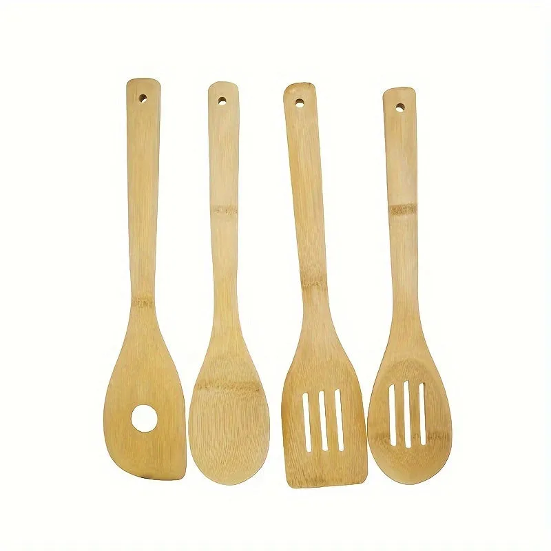 kkboxly 2pcs, Wooden Bamboo Utensils, Wooden Cooking Spatula Cooking Shovel Bamboo Spatula Cooking Stirring Spatula Salad Bamboo Shovel Kitchen Accessaries Kitchen Supplies