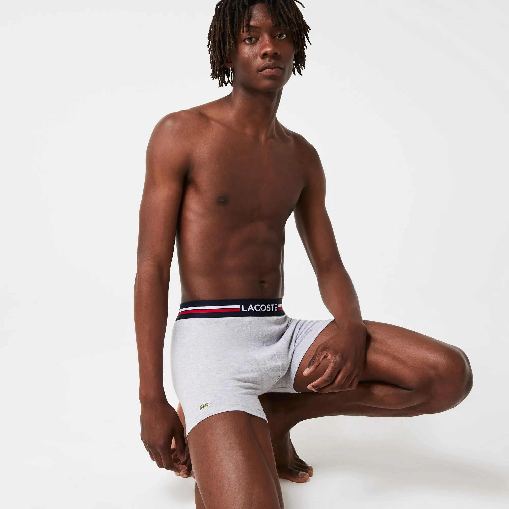 Lacoste Men's 3-Pack Long Cotton Boxer Brief