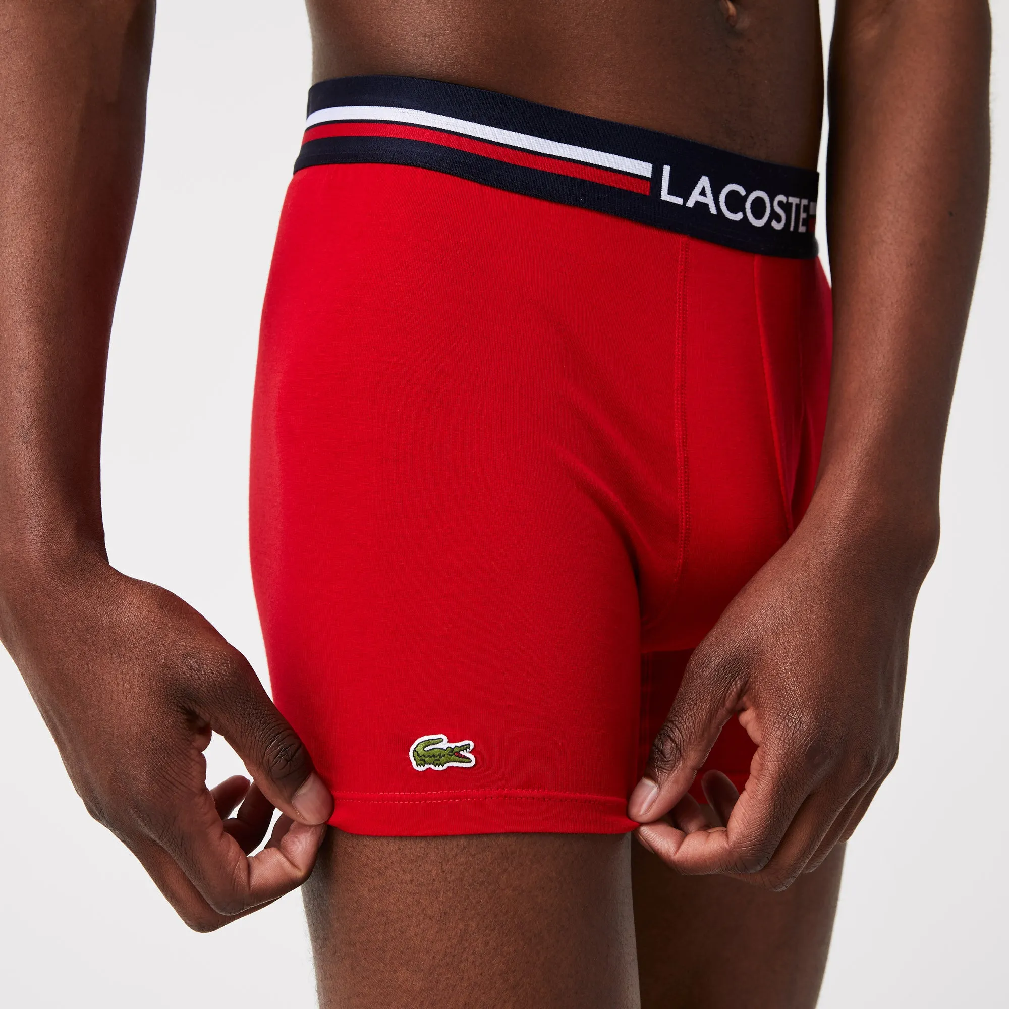 Lacoste Men's 3-Pack Long Cotton Boxer Brief