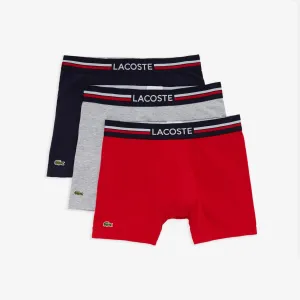 Lacoste Men's 3-Pack Long Cotton Boxer Brief