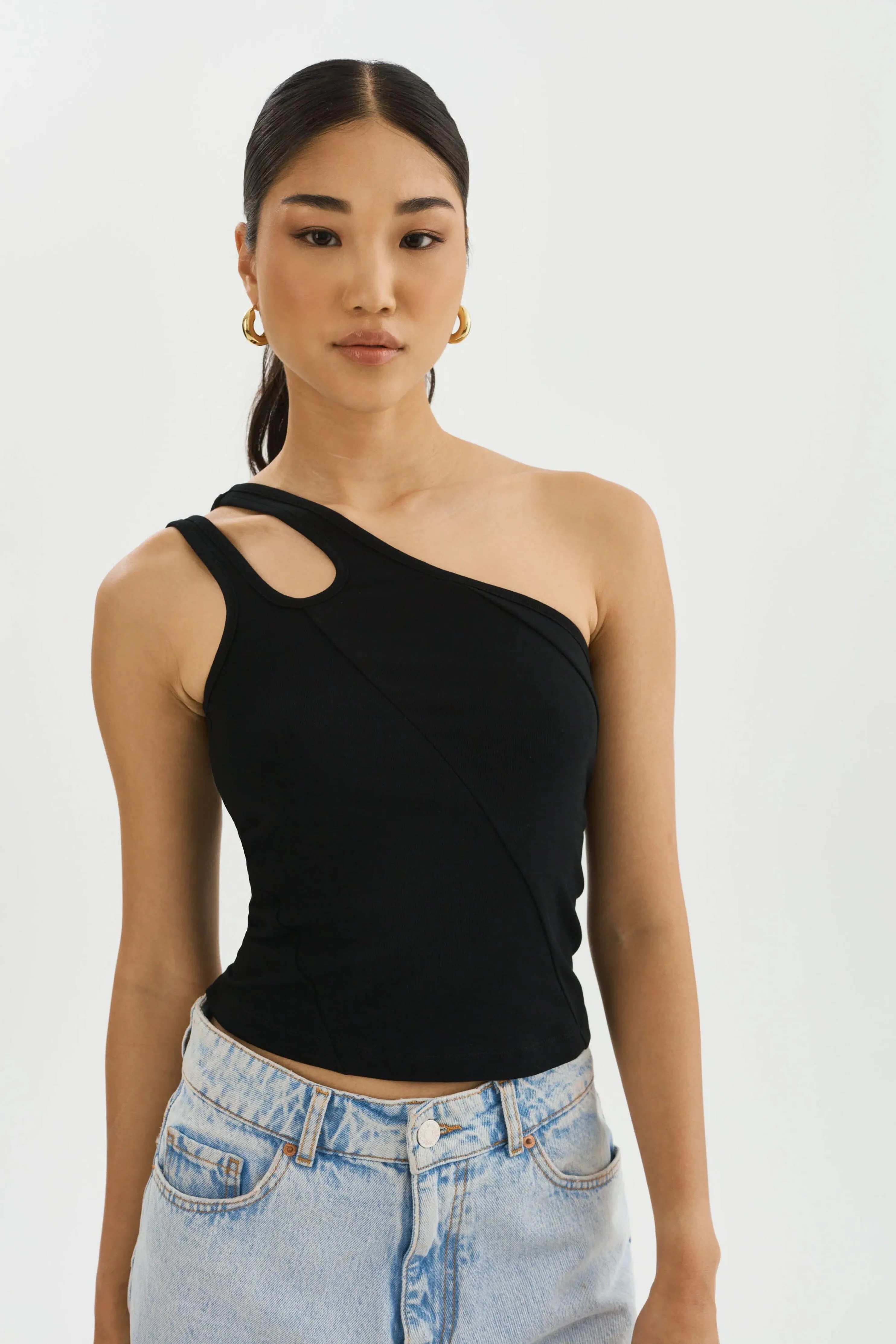 LAMARQUE | Terra One Shoulder Top - Black