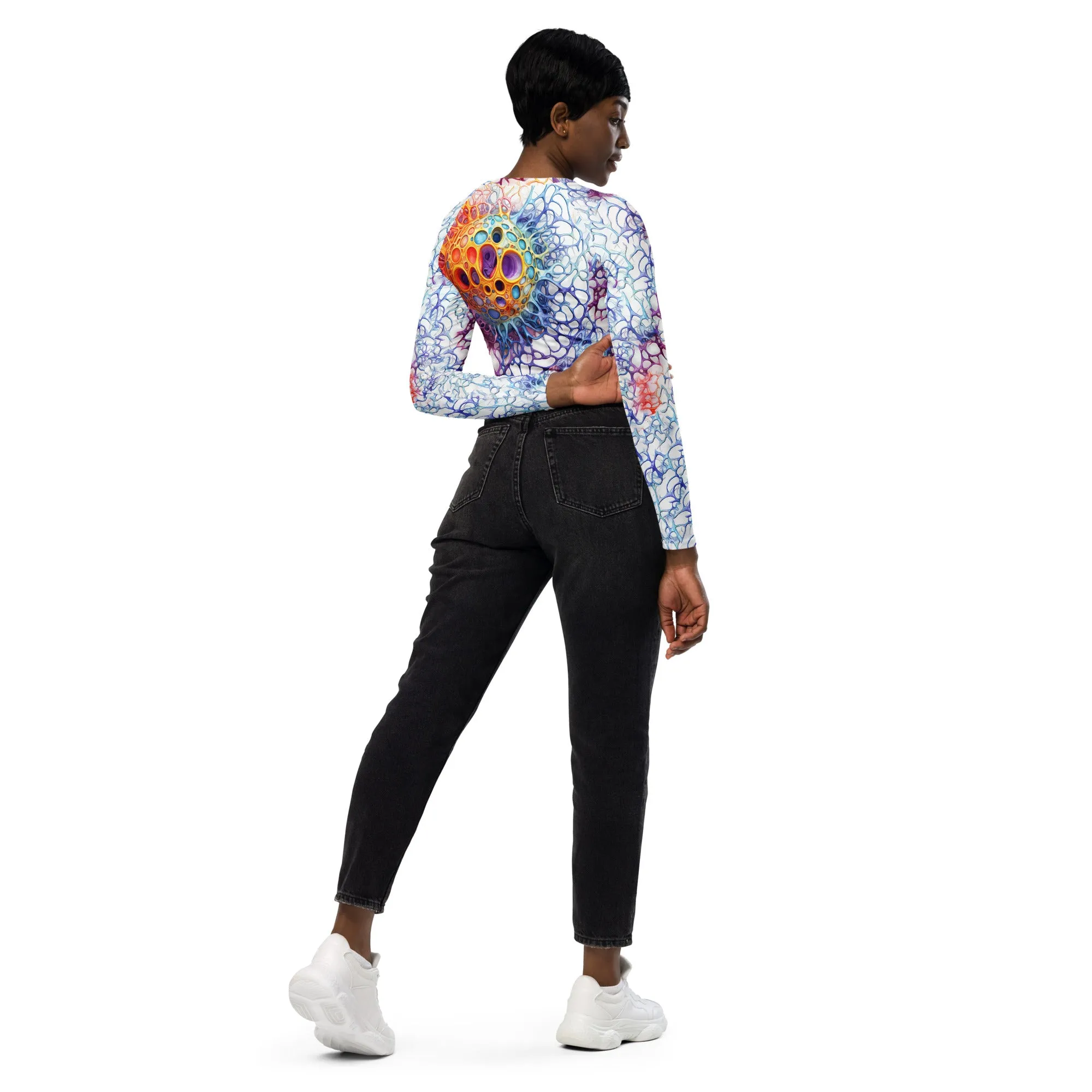 Long-Sleeve Crop Top Infinite Cellular Net