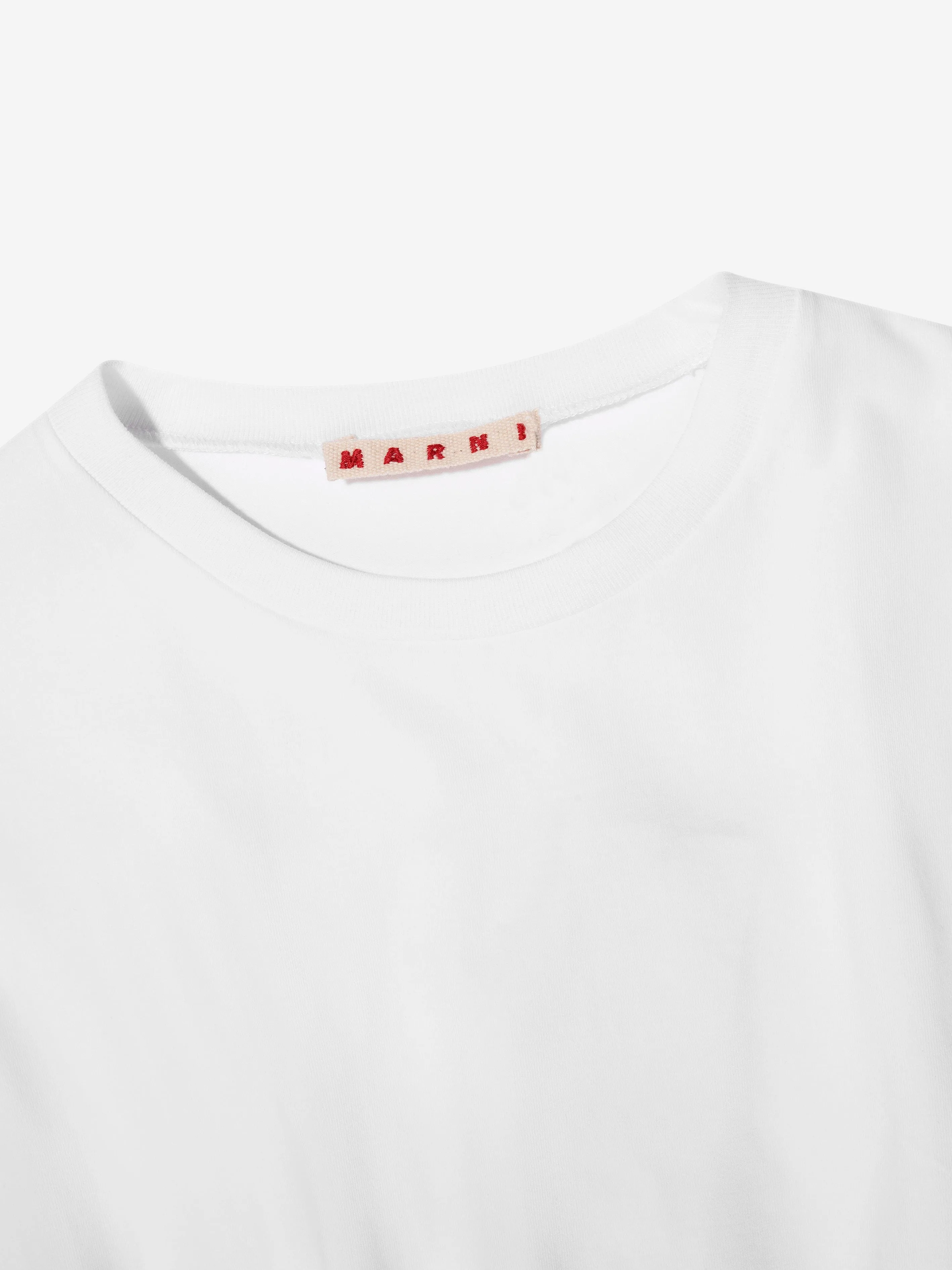 MARNI Girls Logo Band Cropped Top in White