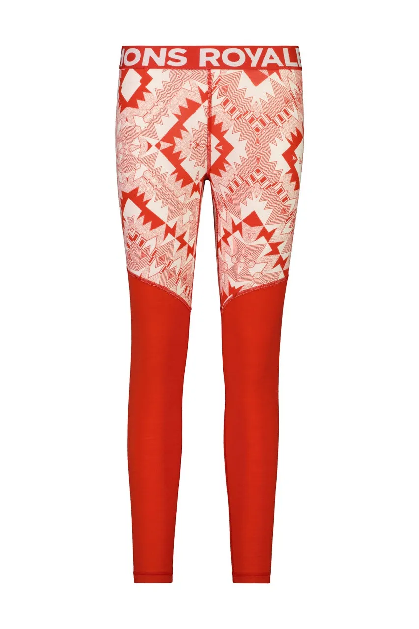 Mons Royale Cascade Legging Thermals Womens Retro Red Nordtek