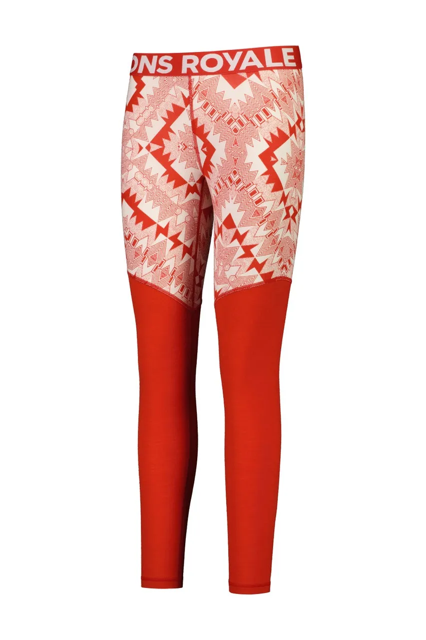 Mons Royale Cascade Legging Thermals Womens Retro Red Nordtek