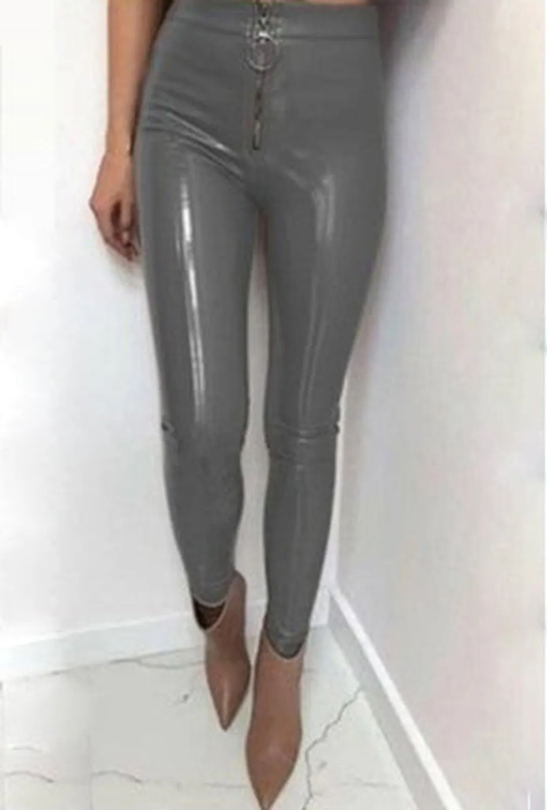 NERKA - RETRO LATEX SKINNY PANTS