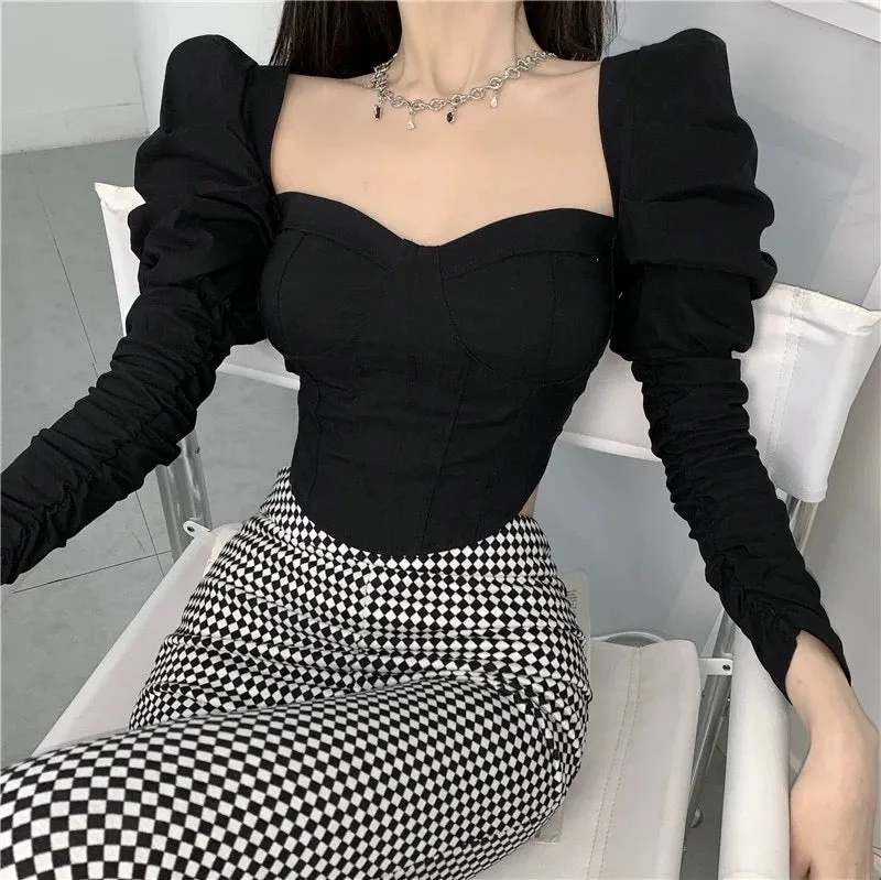 Puff Sleeve Corset Top