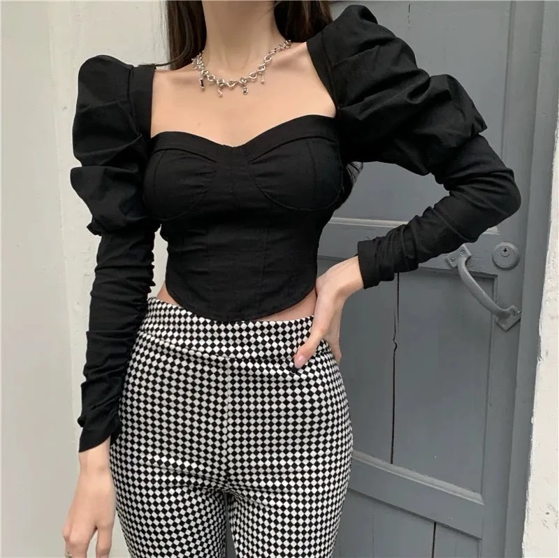 Puff Sleeve Corset Top