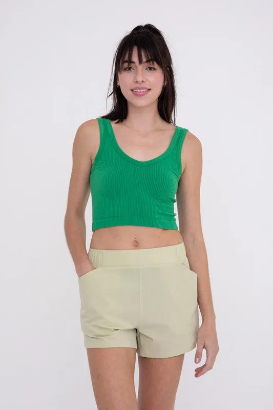 Ribbed Seamless Cropped Tank Top