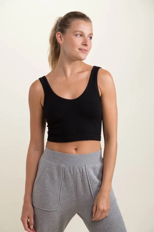 Ribbed Seamless Cropped Tank Top