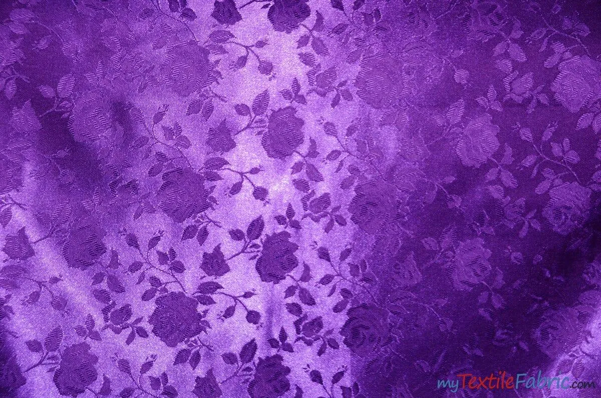 Satin Jacquard - Satin Flower Brocade - Sample Swatch 3x3