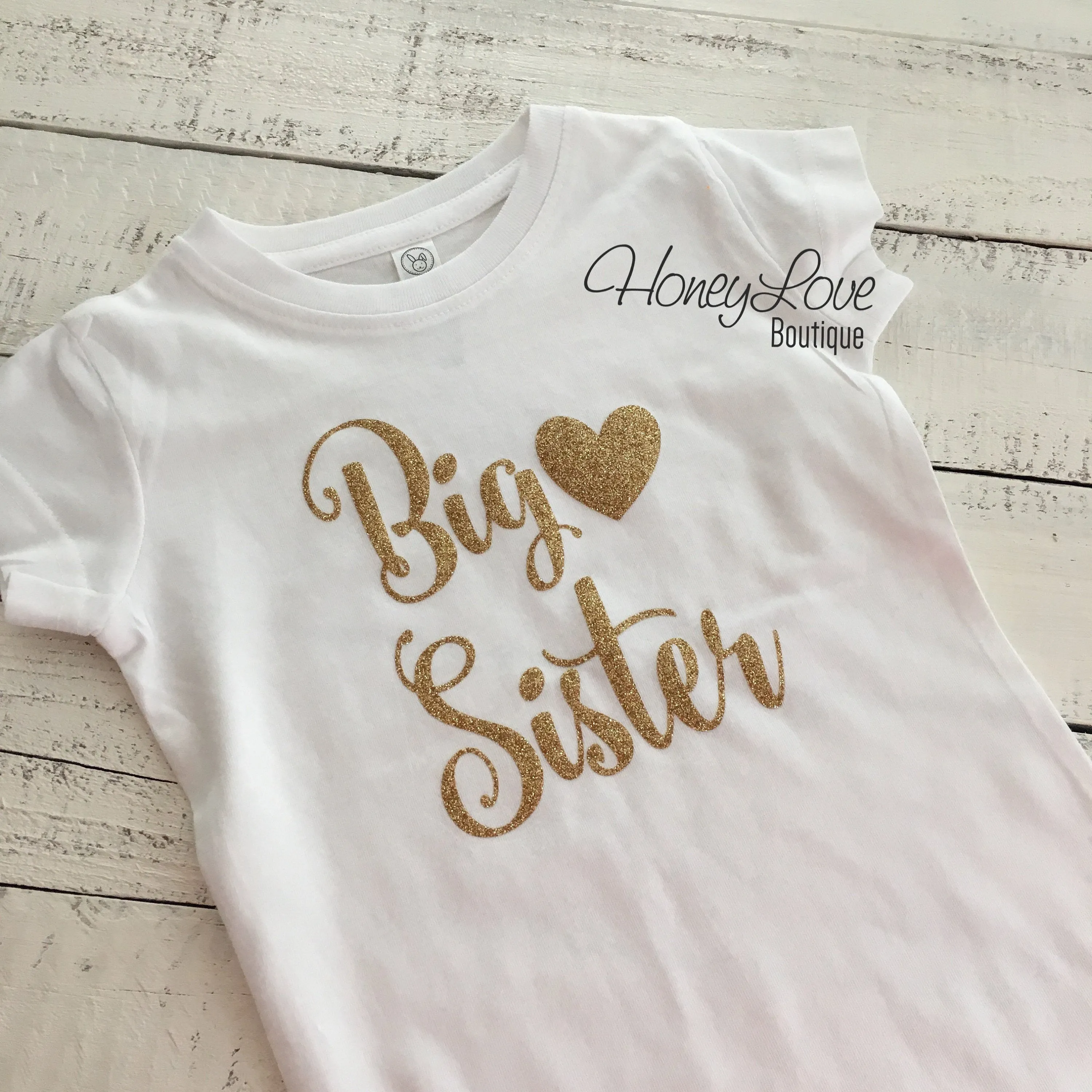 Sister bodysuits and shirts - Gold Glitter