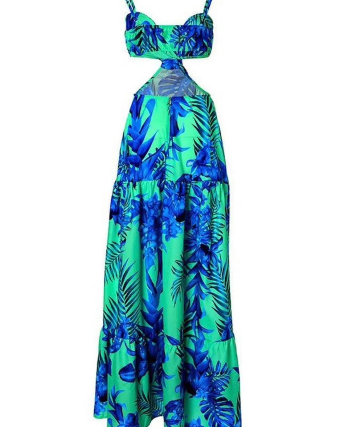 Tropical Cut Out Maxi Dress