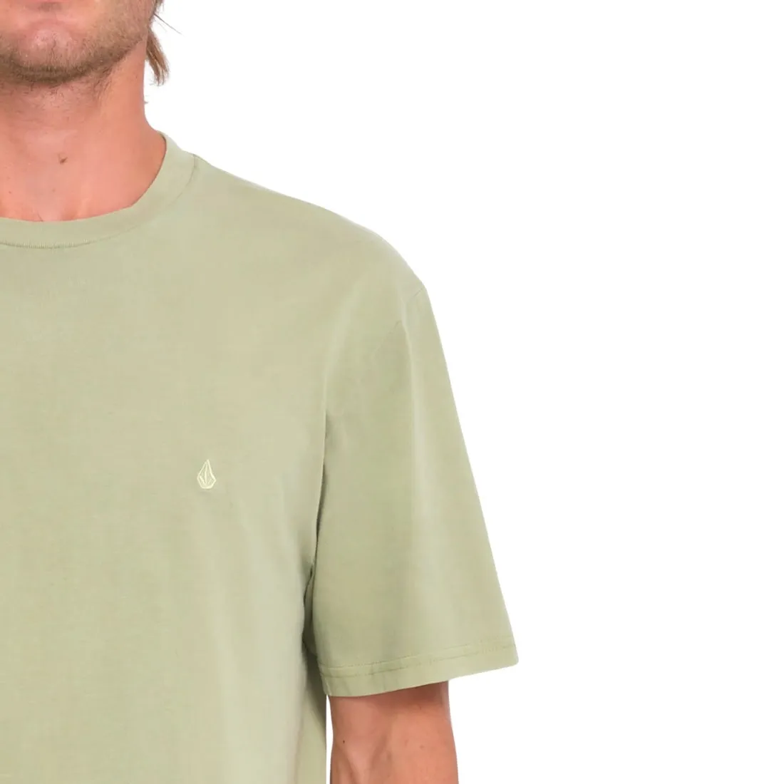 Volcom Solid Stone Embroidered T-Shirt - Green Tea